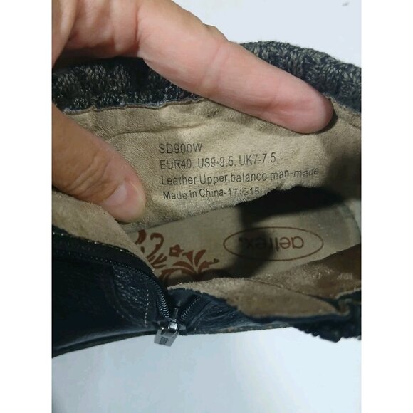 Aetrex Side Zip Booties Boots Size 9 9.5 Eur 40 Black Leather Ankle - Picture 9 of 9